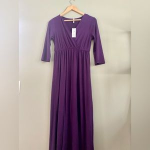 Motherbee maxi purple maternity dress. Size M